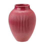 Knabstrup Keramik - Vas Räfflor 20 cm Bordeaux