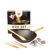 Dexam - School of Wok Pre-seasoned wokset svart