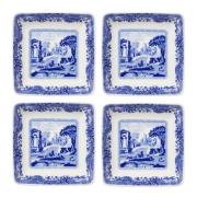 Spode - Blue Italian assiett fyrkantig 7,5 cm 4-pack blå/vit