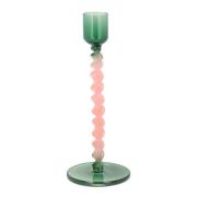 Villa Collection - Style Ljusstake Glas 16,3 cm Grön/Rosa