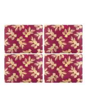 Pimpernel - Etched Leaves Tablett 30x40 cm 4-pack Rosa