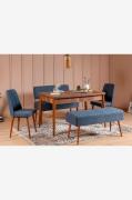 Hanah Home - Set med bord och stolar (5 delar) - Mina - Brun - Matgrup...