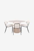 Venture Home - Matgrupp Olivia med 4st matstolar Chico - Brun - Matgru...