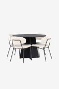 Venture Home - Matgrupp Bootcut med 4st matstolar Chico - Svart - Matg...