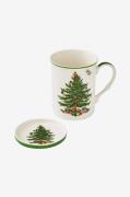 Spode - Set med mugg och underlägg Christmas Tree 34 cl - Vit - Koppar...