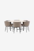 Venture Home - Matbord Copenhagen med stol Edina - Brun - Matgrupper -...