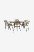 Venture Home - Matgrupp Break med 6st stolar Lindos - Svart - Matgrupp...