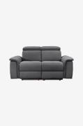 Loft24 - 2-sits soffa med manuell relaxfunktion Pareli - Grå - 2-sits ...
