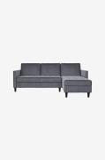 Dorel Home - Bäddsoffa 3-sits med schäslong Presley - Grå - Bäddsoffor...