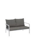 Hillerstorp - Soffa Hånger 2-sits Vit ram Dynor grå-beige - Vit - Loun...