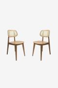 Wood Furniture - Matstol set om två Lula Cane - Brun - Stolar - Från H...