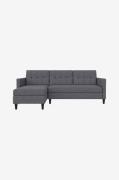Dorel Home - Bäddsoffa 3-sits med schäslong Hartford - Grå - Bäddsoffo...