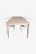 Venture Home - Matgrupp Slider med 6st matstolar Mariette - Vit - Matg...