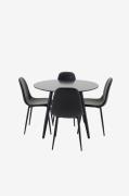 Venture Home - Matuppsättning Plaza med stolar Polar - Svart - Matgrup...