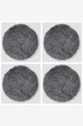 Skinnwille - Sittplätt rund Curly 4-pack - Grå - Sittdynor - Från Home...
