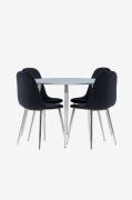 Venture Home - Plaza matbord med Polar matstol - Silver - Matgrupper -...