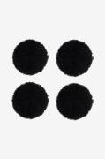 Skinnwille - Sittdyna rund Curly 4-pack - Svart - Sittkuddar & stolsdy...