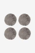 Skinnwille - Sittdyna rund Curly 4-pack - Grå - Sittkuddar & stolsdyno...