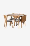 Stenexpo - Matsalsgrupp Gotland 120/160 med 4 st. Gotland stol. - Brun...
