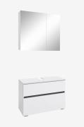 Loft24 - Wisla Badrumsset med 2 skåp - Vit - Badrumsmöbler - Från Home...