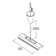 Ivela LKM repupphängning 200 cm, platta 12 cm, vit