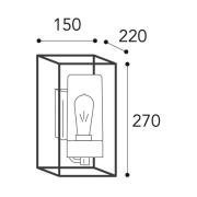 Moretti Luce Utomhusvägglampa Cubic³ 3364 nickel antik/klar