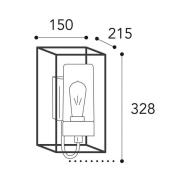 Moretti Luce Utomhusvägglampa Cubic³ 3362 mässing antik/opal