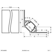 EVN APFL3 kakelkantprofil inne 200 cm x 4,3 cm