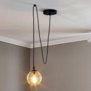 EMIBIG LIGHTING Pendellampa Glassy, decentral, svart, klar, glas, Ø 14...