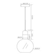 Lucide Julius hängande lampa, enkel belysning, rökgrå, Ø 28 cm