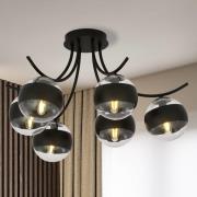 EMIBIG LIGHTING Boston taklampa, svart/klar, 6-ljus