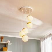 Eko-Light Hänglampa Sfera 5 lampor glas/ljus trä