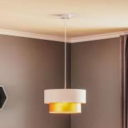 Maco Design Hänglampa Dorina, kräm/guld Ø 40 cm