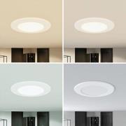 Prios LED-inbyggnadsspot Rida, vit. Ø 12 cm, CCT, IP44