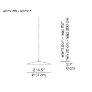 Luceplan Koinè LED-pendellampa 927 Ø37cm blå