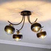 EMIBIG LIGHTING Taklampa Boston, svart/klar, 4 lampor