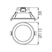 Deko-Light LED infälld taklampa Acrux vit, CCT Ø 11,3 cm