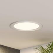Prios LED-inbyggnadslampa Cadance, silver, 22cm, set om 3, CCT