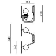 Stilnovo Bugia LED-vägglampa 2 lampor röd