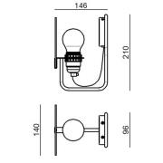 Stilnovo Bugia LED-vägglampa, 1 lampa, gul