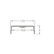 BRUMBERG One LED utanpåliggande profil, aluminium, plan, 2 meter