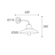 Moretti Luce Vägglampa Patio 1693 mässing antik