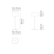 Zafferano Ofelia 3K bordslampa IP65 sand