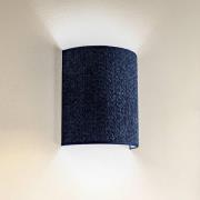 Euluna Vägglampa Boucle i tyg, mörkblå
