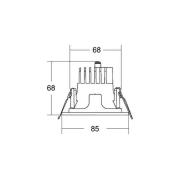 BRUMBERG Apollo Micro, facetterad, rund, 3 500 K, vit