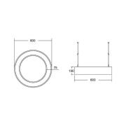 BRUMBERG Biro Circle Ring10 upp/ned Ø 60 cm DALI vit 840