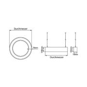 BRUMBERG Biro Circle Ring10 upp/ner Ø60cm på/av svart 830