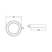 BRUMBERG Biro Circle Ring Tak 75 cm 50 W tänd/släck silver 840