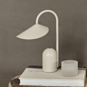 ferm LIVING LED-bordslampa Arum, beige, dimbar, IP44