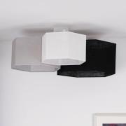 Euluna taklampa Emil, textil svart/grå/vit, 3 lampor